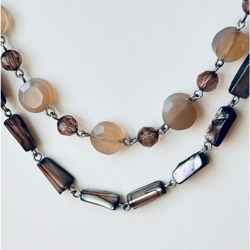 Lia Sophia wire necklace/measures 24 in length +3 in extender/silver ton…